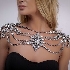 Shoulder Chain Necklace Rhinestone Fashion Jewelry Summer Beach Bridal
